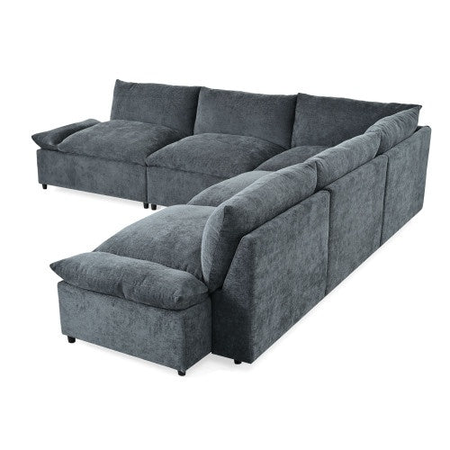 115.5 Modular Deep Gray Sectional Sofa pulchranaturals