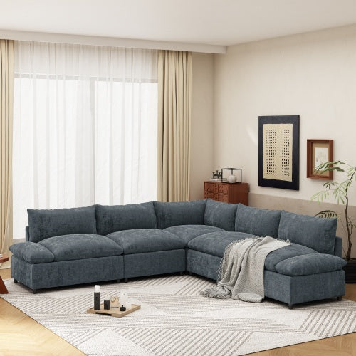 115.5 Modular Deep Gray Sectional Sofa pulchranaturals