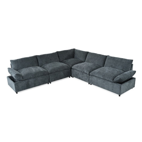 115.5 Modular Deep Gray Sectional Sofa pulchranaturals