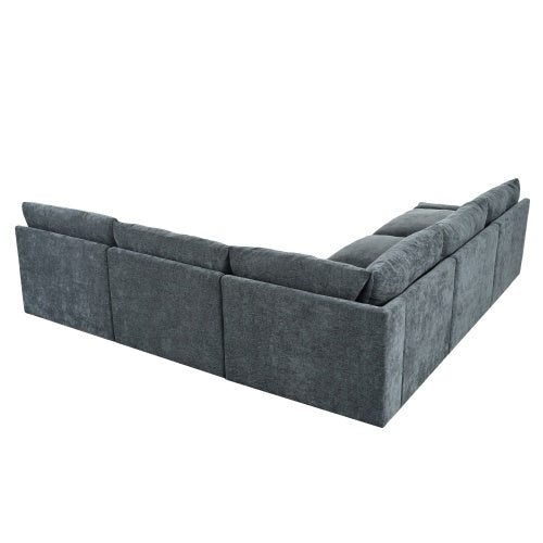 115.5 Modular Deep Gray Sectional Sofa pulchranaturals