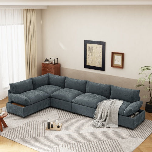 115.5 Modular Deep Gray Sectional Sofa pulchranaturals