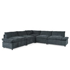 115.5 Modular Deep Gray Sectional Sofa pulchranaturals