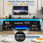 82.6" Fireplace TV Stand w/40 Electric Fireplace for 95in TV, High Gloss Entertainment Center, Media Console w/Charging Station Ds. Store