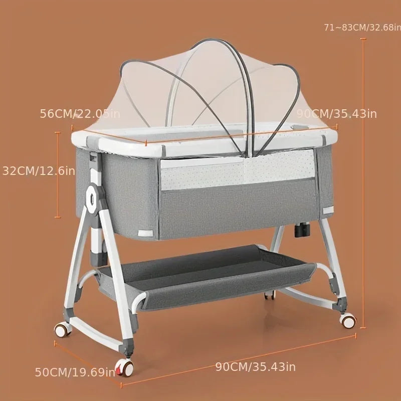 Baby Crib, Portable Splicing, Cradle Bed, Foldable Height Adjustable Splicing, and Movable Bedside Swing, Cradle Bed Ds. Store