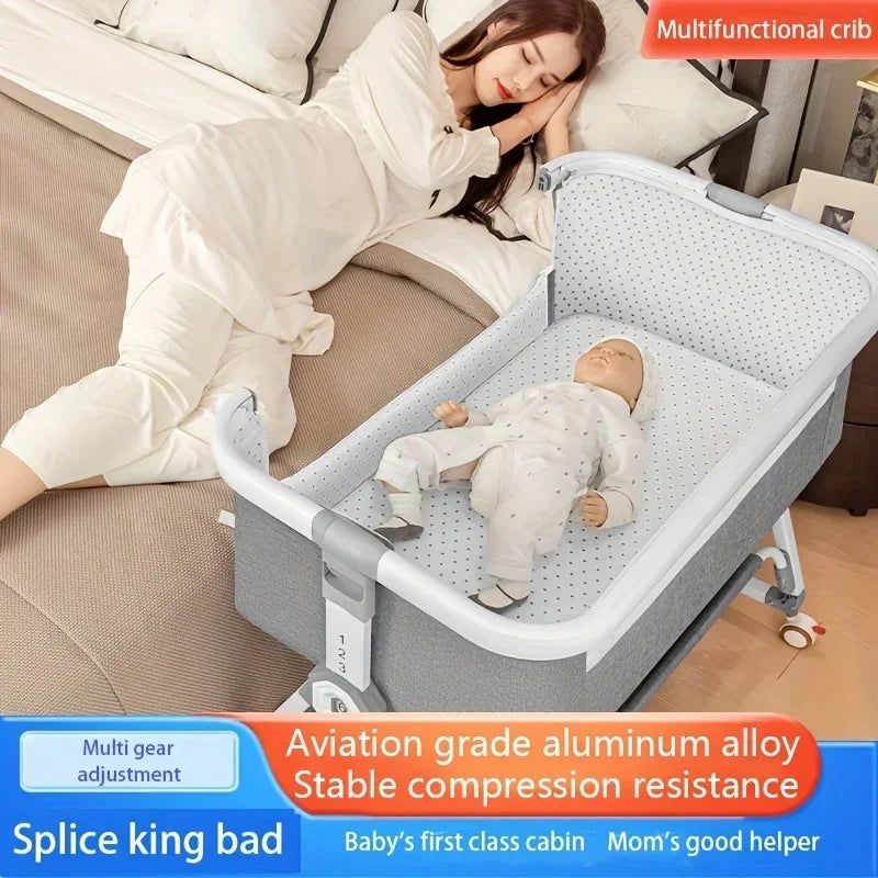 Baby Crib, Portable Splicing, Cradle Bed, Foldable Height Adjustable Splicing, and Movable Bedside Swing, Cradle Bed Ds. Store