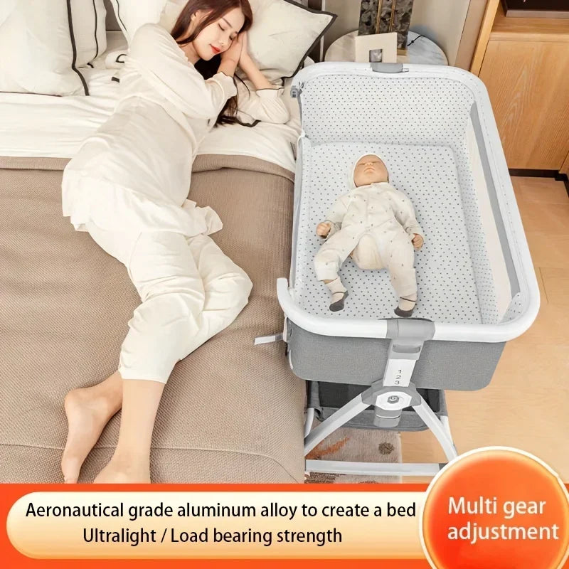 Baby Crib, Portable Splicing, Cradle Bed, Foldable Height Adjustable Splicing, and Movable Bedside Swing, Cradle Bed Ds. Store