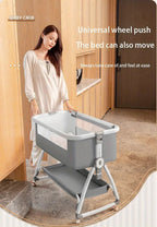 Baby Crib, Portable Splicing, Cradle Bed, Foldable Height Adjustable Splicing, and Movable Bedside Swing, Cradle Bed Ds. Store