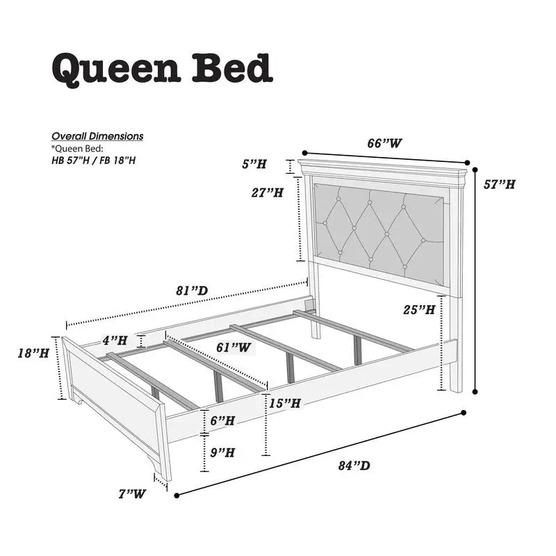 Dark Gray Faux Leather Tufted Headboard 1pc Queen Bed with LED Lighting Unique Texture Solid Wood Frame Ds. Store